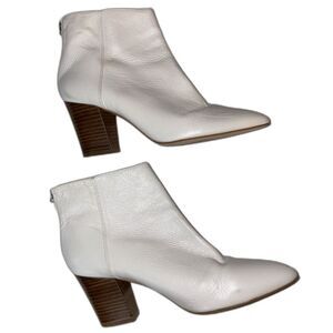 Zara Basics leather white bootie